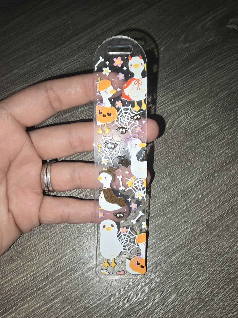 Bookmark Acrylic  - White & Orange Cartoon Duck Design